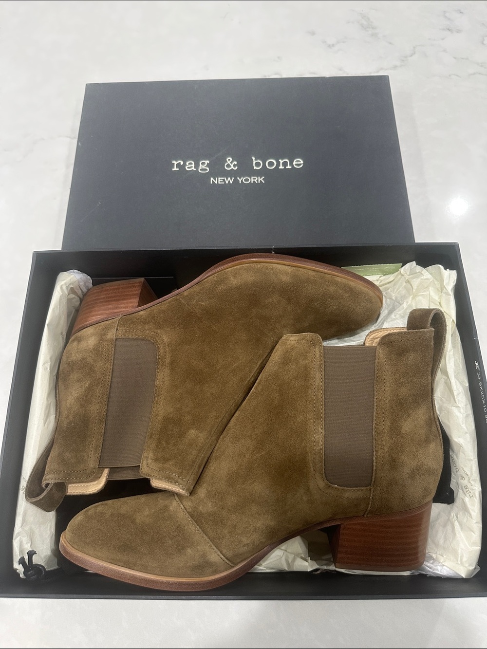 rag & bone Olive Brown Suede walker Boots sz 40 BNWT “The Perfect Boot”